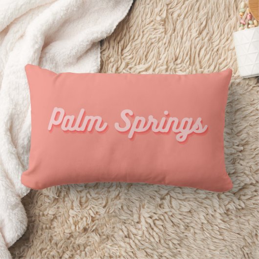Palm Springs Retro Roze Worpkussen Kussen (Deken)