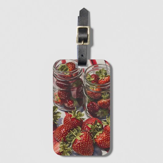 Palm Springs Roze en aardbei | Retrowoestijn Bagagelabel (Voorkant (verticaal))