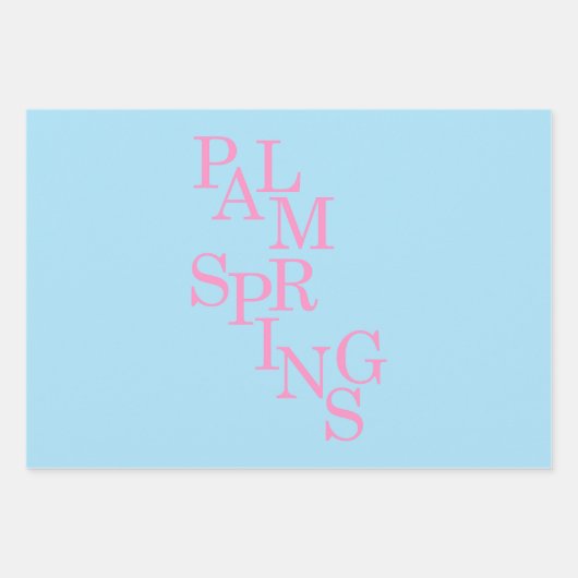 Palm Springs roze en blauw Inpakpapier Vel (Voorkant 2)