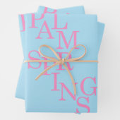 Palm Springs roze en blauw Inpakpapier Vel (In situ)