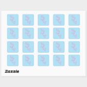 Palm Springs roze en blauw Vierkante Sticker (Vel)