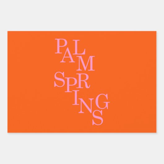 Palm Springs Sinaasappel en roze Inpakpapier Vel (Voorkant)