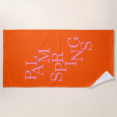 Palm Springs Sinaasappel en roze Strandlaken (Voorkant)