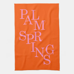 Palm Springs Sinaasappel en roze Theedoek