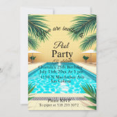 Palm Springs Summer Pool Party Roze Verjaardag  Kaart (Voorkant)