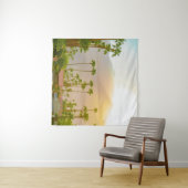 Palm Springs sunset day with mountains and palm tr Wandkleed (In Situ (horizontaal))