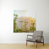 Palm Springs sunset day with mountains and palm tr Wandkleed (In situ)