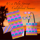 Palm Springs Sunset Stripes Kleurrijke Palmbomen Tote Bag