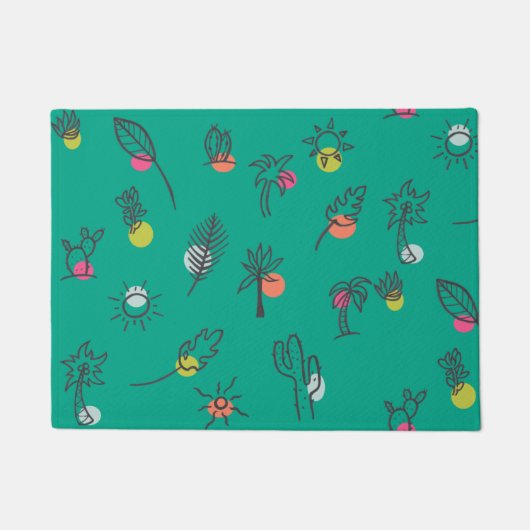 Palm Springs Theme Summer Pattern Doormat Deurmat (Voorkant)