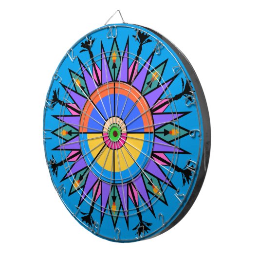 Palm Springs Tiki Torch & Date Palm Dartboard Dartbord (Voorkant Rechts)