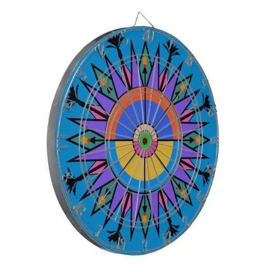 Palm Springs Tiki Torch & Date Palm Dartboard Dartbord (Voorkant Links)