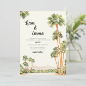 Palm Springs Trouw Uitnodiging Template (Staand voorkant)