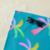 Palm Springs Turquoise kleurrijke palmbomen Strandlaken (In situ)