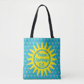 Palm Springs Turquoise kleurrijke palmbomen Tote Bag (Voorkant)