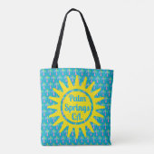 Palm Springs Turquoise kleurrijke palmbomen Tote Bag (Achterkant)