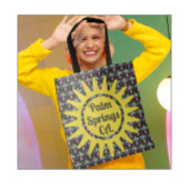 Palm Springs Turquoise kleurrijke palmbomen Tote Bag