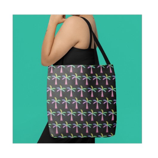 Palm Springs Turquoise kleurrijke palmbomen Tote Bag