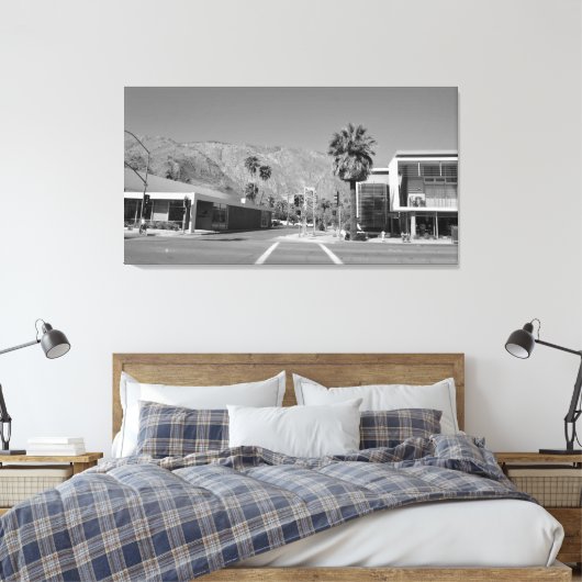 Palm Springs Uptown Design District 45 "x 24" Canvas Afdruk (Insitu (Slaapkamer))