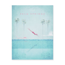 Palm Springs Vintage Travel Poster - Art Briefkaar