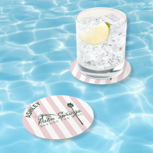 Palm Springs voor de ring Bachelorette Ronde Kartonnen Onderzetter