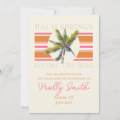 Palm Springs voor de Ring - Retro Bachelorette Kaart (Voorkant)