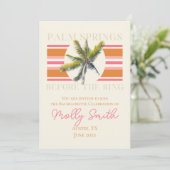 Palm Springs voor de Ring - Retro Bachelorette Kaart (Staand voorkant)