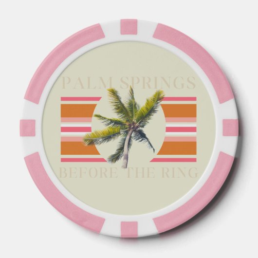 Palm Springs voor de Ring – Retro Bachelorette Poker Chips (Voorkant)