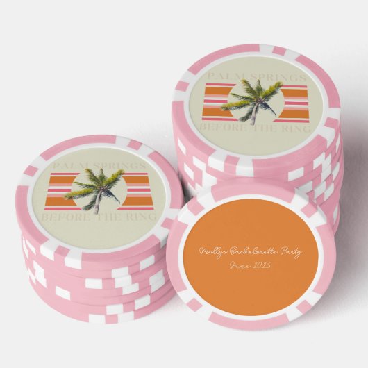 Palm Springs voor de Ring – Retro Bachelorette Poker Chips (Opstapeling)