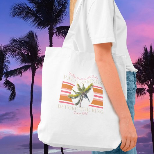 Palm Springs voor de Ring – Retro Bachelorette Tote Bag