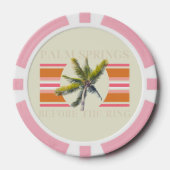 Palm Springs voor de Ring – Retro Bruidsmeisje Poker Chips (Voorkant)