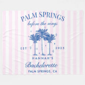 Palm Springs voor de Ringen Blauwe Bachelorette Fleece Deken (Voorkant (Horizontaal))
