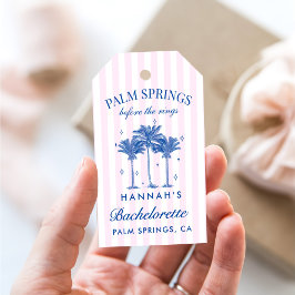 Palm Springs voor de ringen blauwe vrijgezellenfee Cadeaulabel