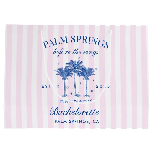 Palm Springs voor de ringen blauwe vrijgezellenfee Groot Cadeauzakje (Achterkant)