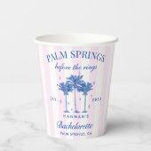 Palm Springs voor de ringen blauwe vrijgezellenfee Papieren Bekers (Achterkant)