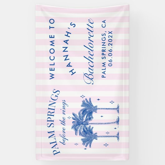 Palm Springs voor de ringen blauwe vrijgezellenfee Spandoek (Verticaal)