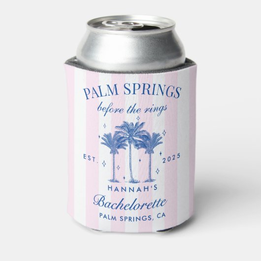 Palm Springs voor de ringen Blue Bachelorette Blikjeskoeler (Blikje Achterkant)