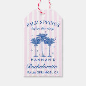 Palm Springs voor de ringen Blue Bachelorette Cadeaulabel (Voorkant)