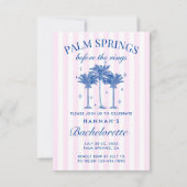 Palm Springs voor de ringen Blue Bachelorette Kaart (Voorkant)