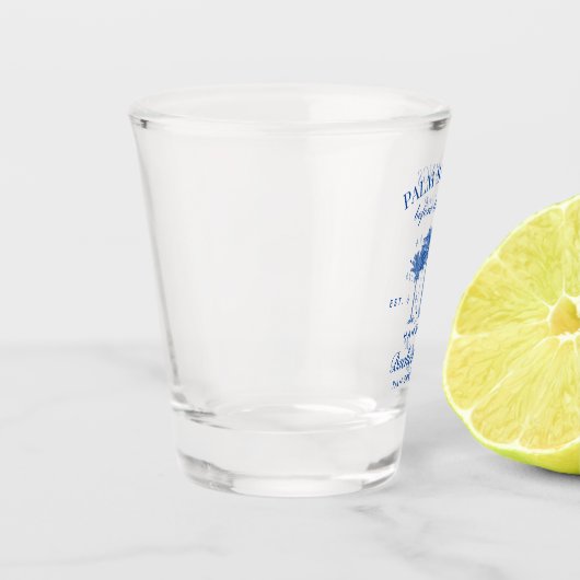 Palm Springs voor de ringen Blue Bachelorette Shot Glas (Links)