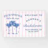 Palm Springs voor de ringen Blue Bachelorette Spandoek (Horizontaal)