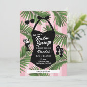 Palm Springs Vrijgezellenfeest Zwembad Uitnodigen  Kaart (Staand voorkant)
