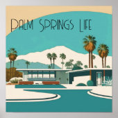  Palm Springs Waterverf Home Poster (Voorkant)