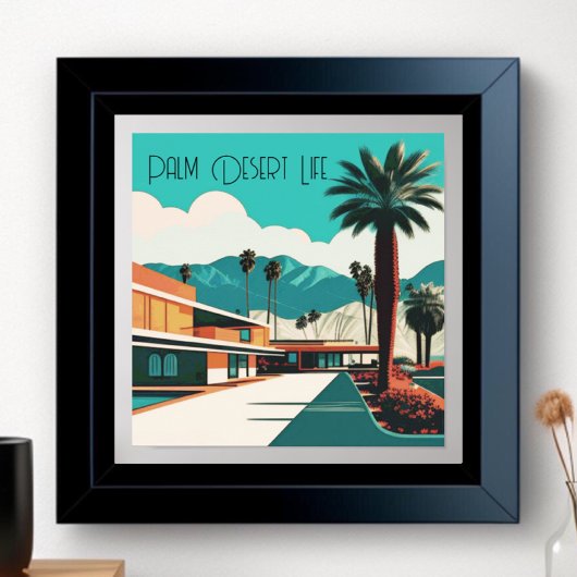 Palm Springs Waterverf Hotel Poster