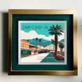 Palm Springs Waterverf Hotel Poster