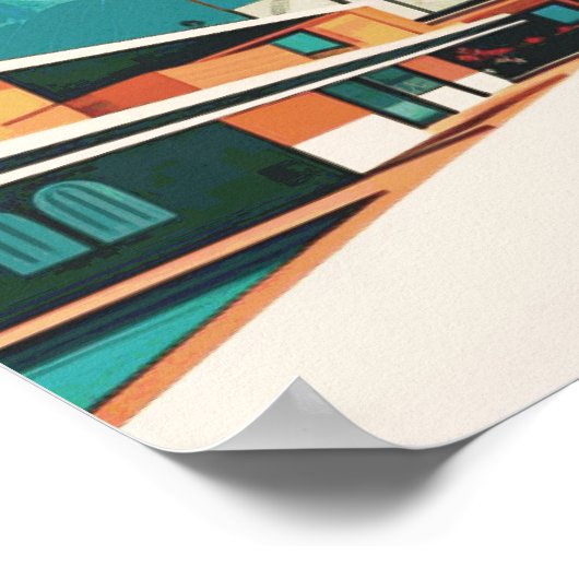  Palm Springs Waterverf Hotel Poster (Hoek)