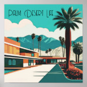 Palm Springs Waterverf Hotel Poster (Voorkant)