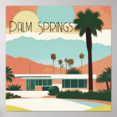  Palm Springs Waterverf palmen Poster (Voorkant)