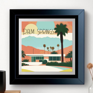  Palm Springs Waterverf palmen Poster