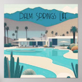  Palm Springs Waterverf Poster (Voorkant)