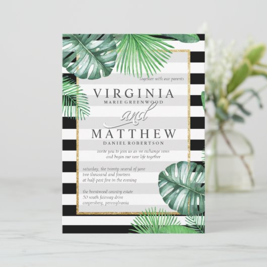 Palm Springs Wedding Invitation Kaart (Staand voorkant)